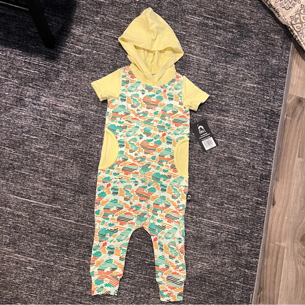 NWT - Hooded Rags to Raches Romper, 12-18 mo.